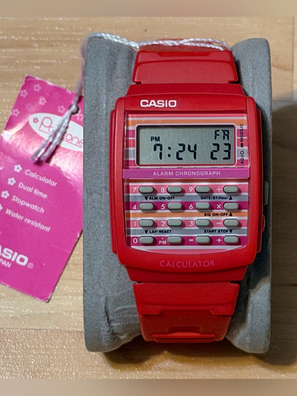 Casio LDF-40-4B Poptone Red Calculator Retro Vintage Digital Watch LDF NEW NWT - Picture 2 of 11